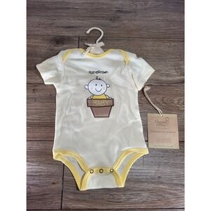 NWT Baby Unisex Size 3-6 Months Organic Cotton Body Suit Yellow Under the Canopy